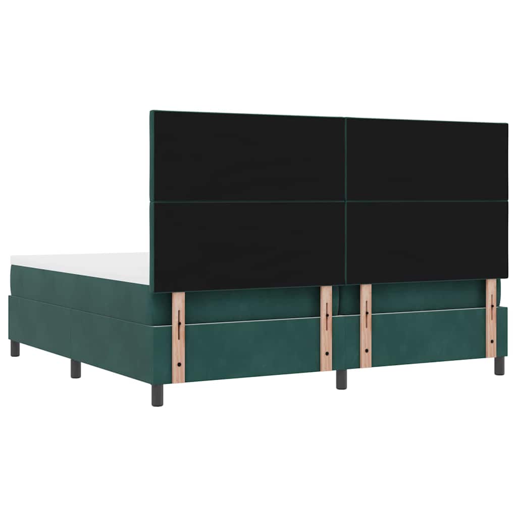 vidaXL Łóżko sprężynowe Ciemna zieleń 200 x 200 cm Aksamit