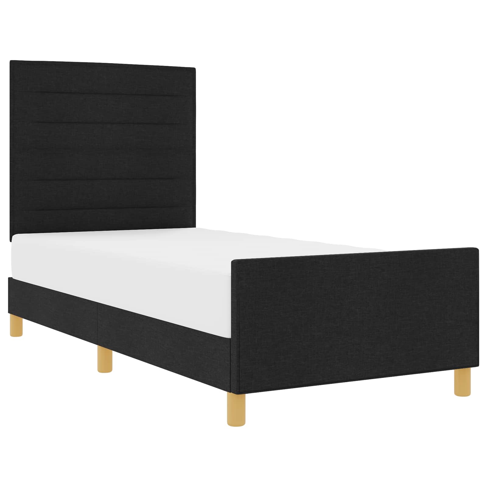 vidaXL Ramka łóżka Z zagłówkiem Czarny 80 x 200 cm tkanina