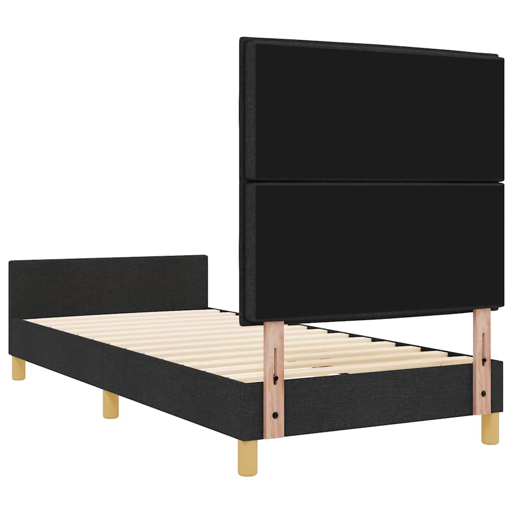 vidaXL Ramka łóżka Z zagłówkiem Czarny 80 x 200 cm tkanina
