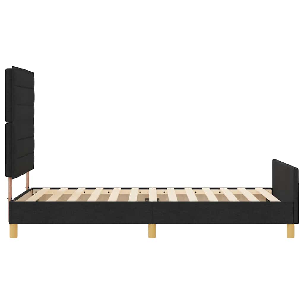 vidaXL Ramka łóżka Z zagłówkiem Czarny 80 x 200 cm tkanina