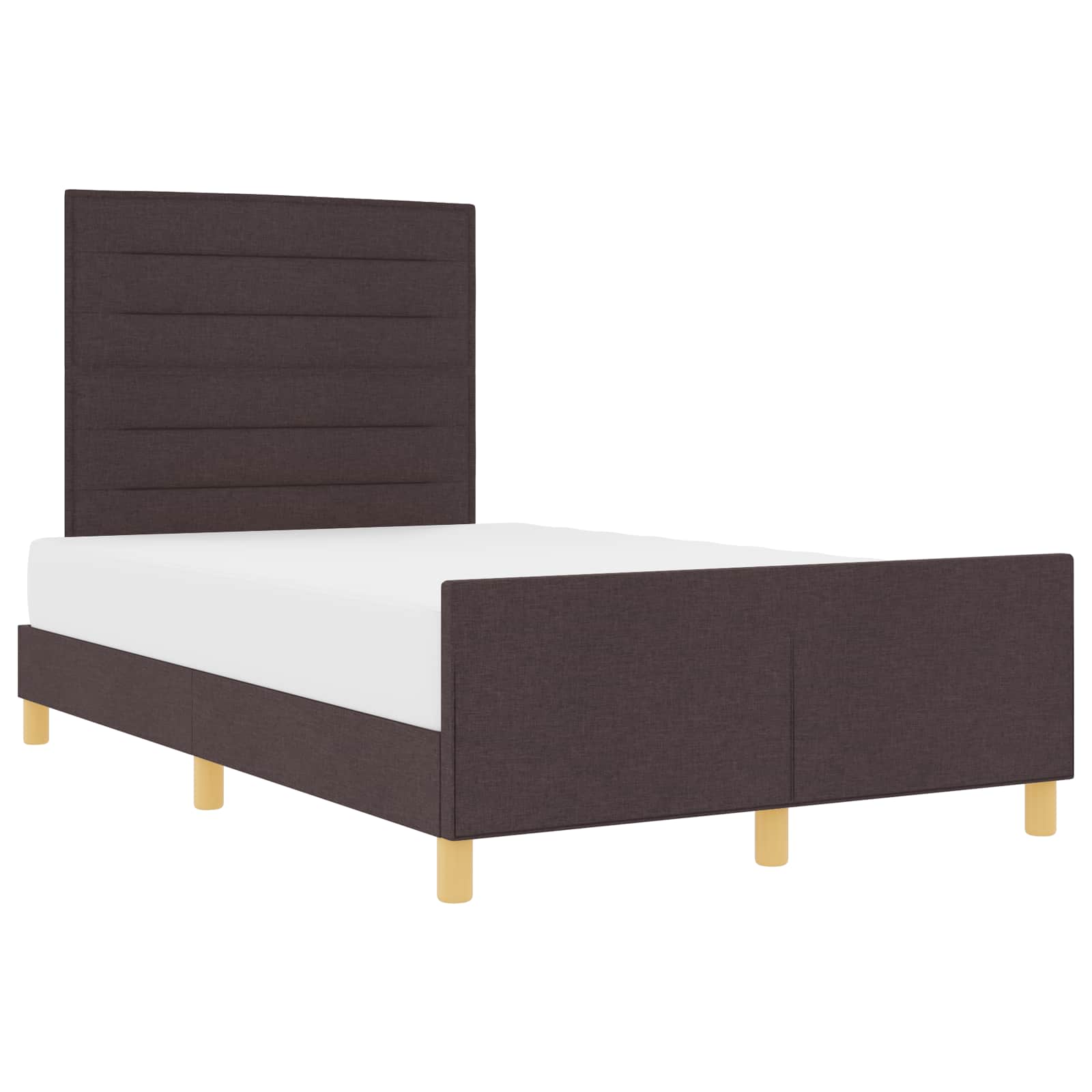 vidaXL Ramka łóżka Z zagłówkiem ciemnobrązowy 120 x 190 cm tkanina