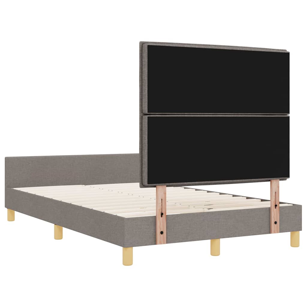 vidaXL Ramka łóżka Z zagłówkiem Ciemnoszary 120 x 190 cm tkanina