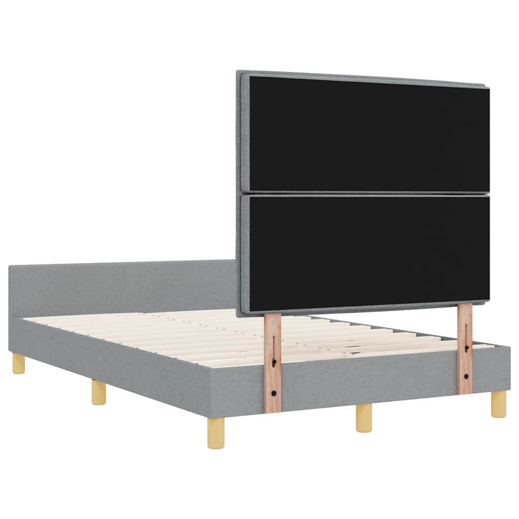 vidaXL Ramka łóżka Z zagłówkiem Jasnoszary 120 x 200 cm tkanina