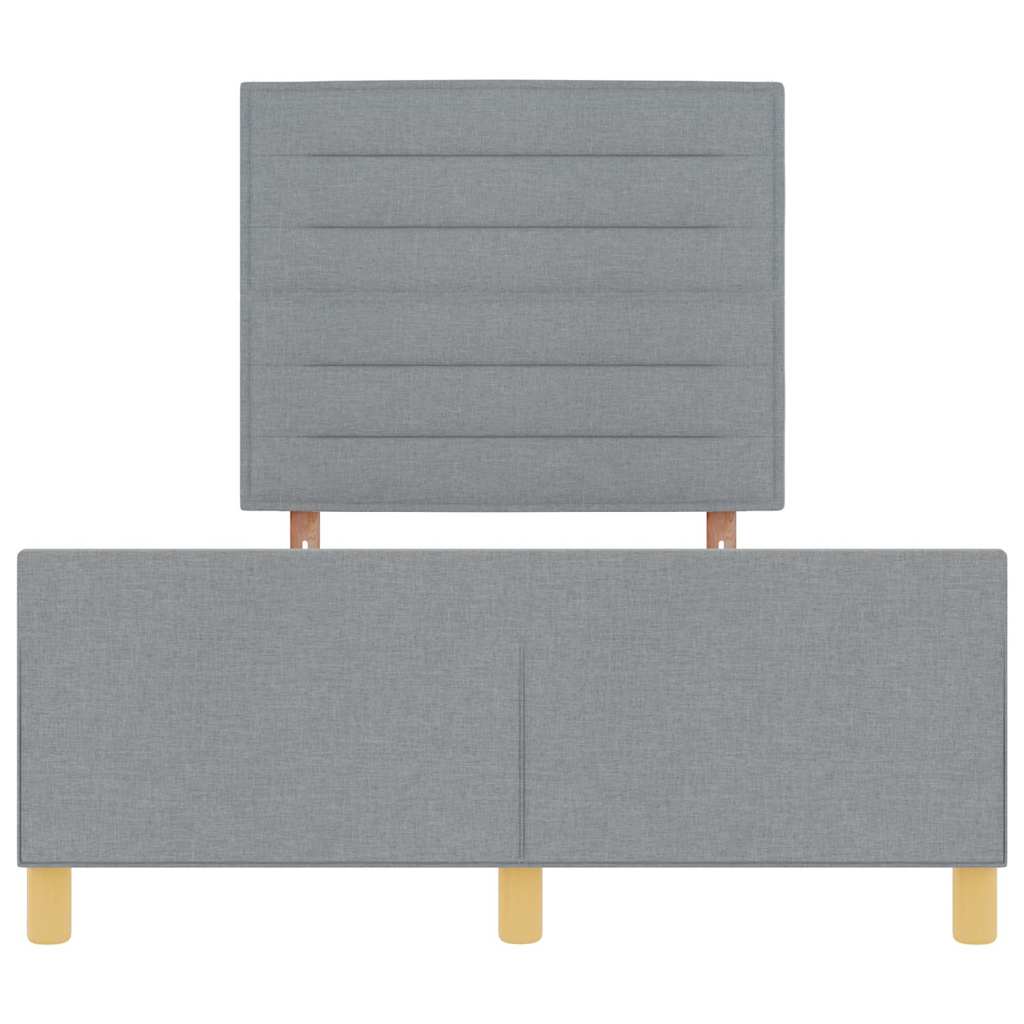 vidaXL Ramka łóżka Z zagłówkiem Jasnoszary 120 x 200 cm tkanina