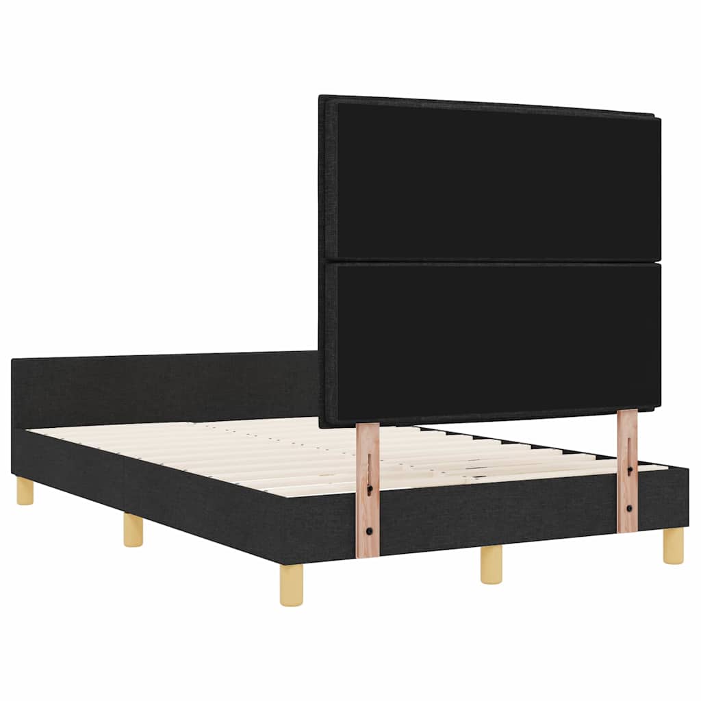 vidaXL Ramka łóżka Z zagłówkiem Czarny 120 x 200 cm tkanina