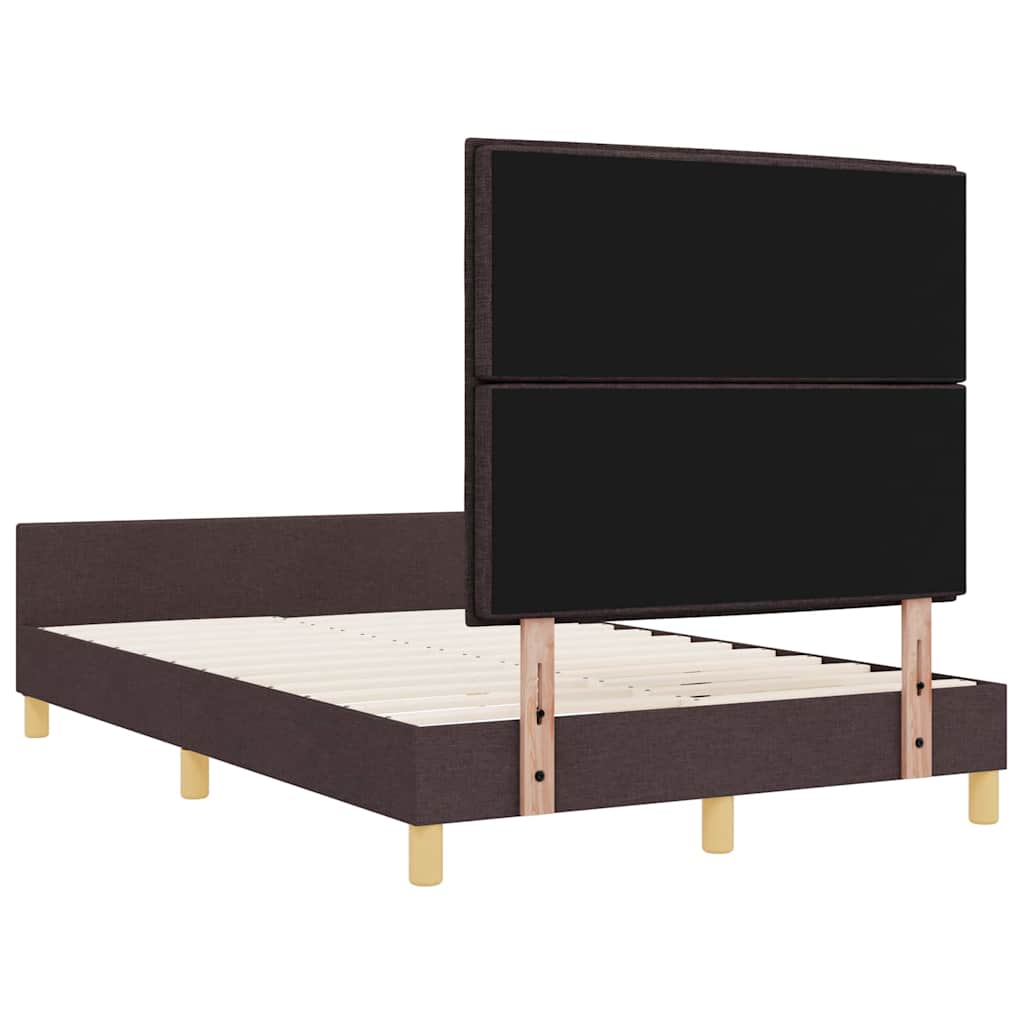 vidaXL Ramka łóżka Z zagłówkiem ciemnobrązowy 120 x 200 cm tkanina