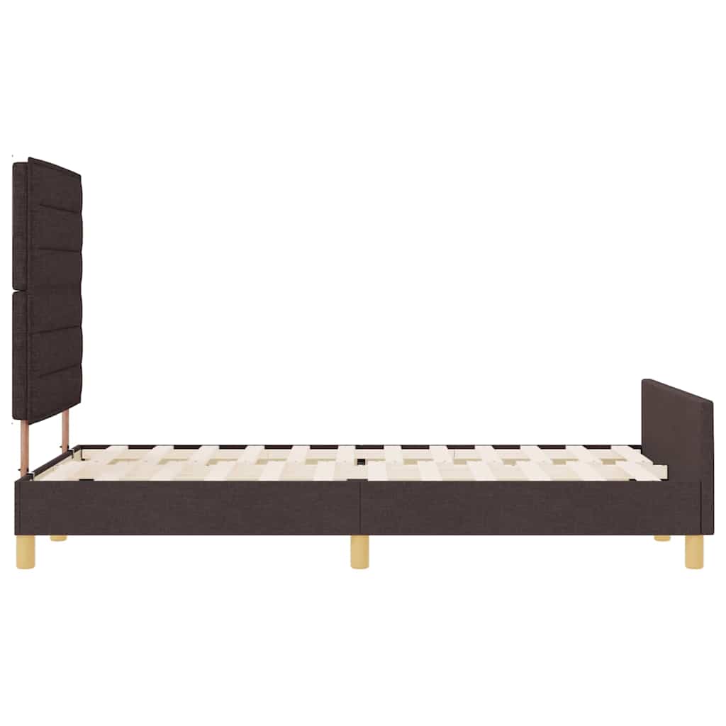 vidaXL Ramka łóżka Z zagłówkiem ciemnobrązowy 120 x 200 cm tkanina