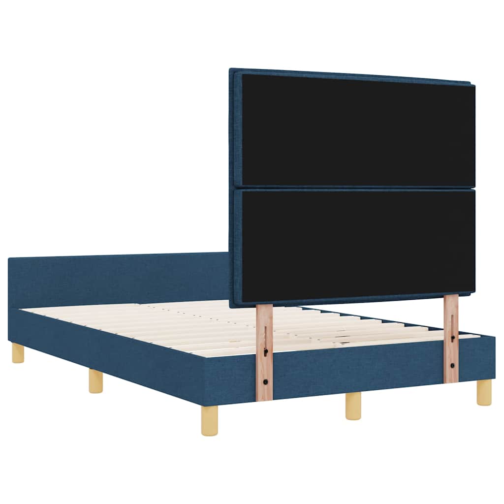 vidaXL Ramka łóżka Z zagłówkiem Niebieski 120 x 200 cm tkanina