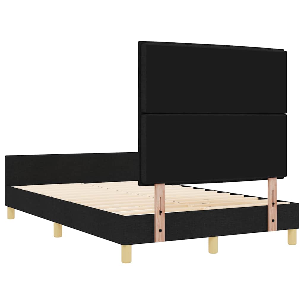 vidaXL Ramka łóżka Z zagłówkiem Czarny 140 x 190 cm tkanina