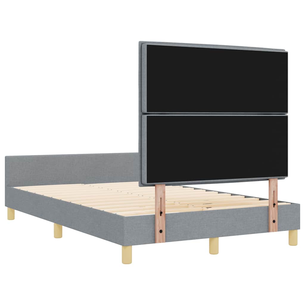vidaXL Ramka łóżka Z zagłówkiem Jasnoszary 160 x 200 cm tkanina