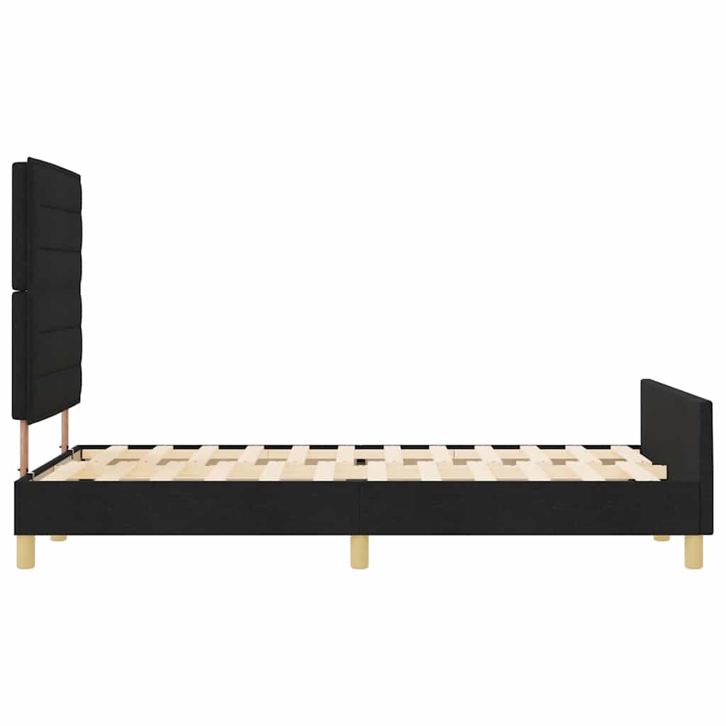vidaXL Ramka łóżka Z zagłówkiem Czarny 160 x 200 cm tkanina