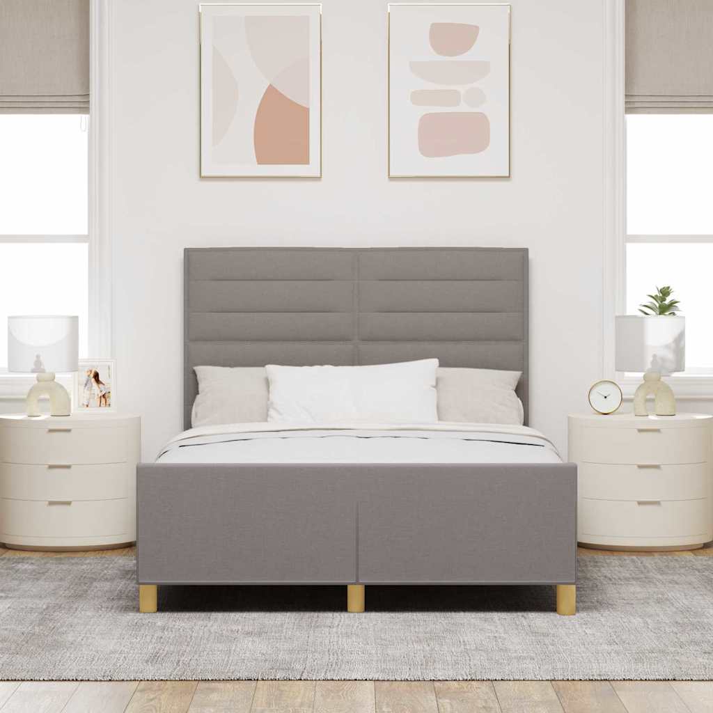 vidaXL Ramka łóżka Z zagłówkiem Ciemnoszary 160 x 200 cm tkanina