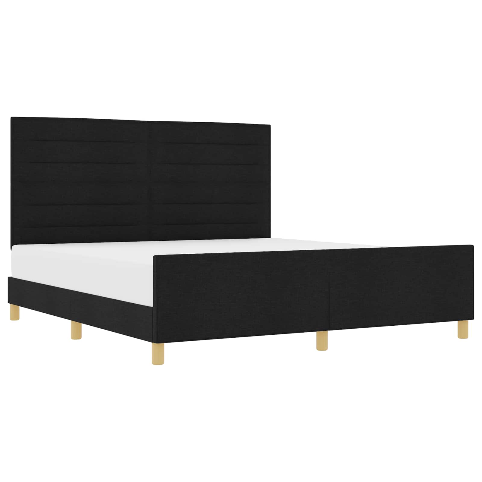 vidaXL Ramka łóżka Z zagłówkiem Czarny 180 x 200 cm tkanina