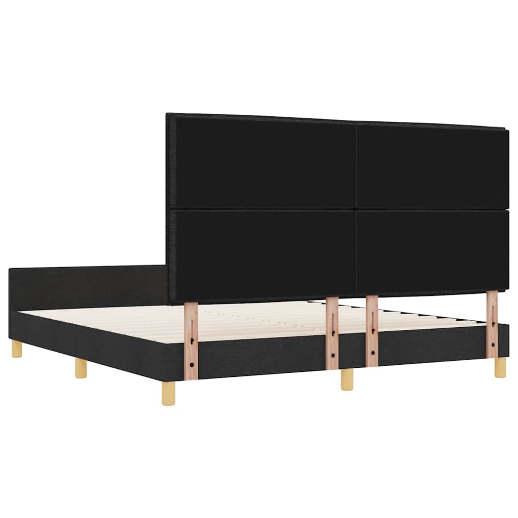 vidaXL Ramka łóżka Z zagłówkiem Czarny 180 x 200 cm tkanina