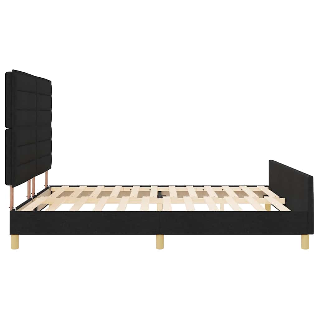 vidaXL Ramka łóżka Z zagłówkiem Czarny 180 x 200 cm tkanina