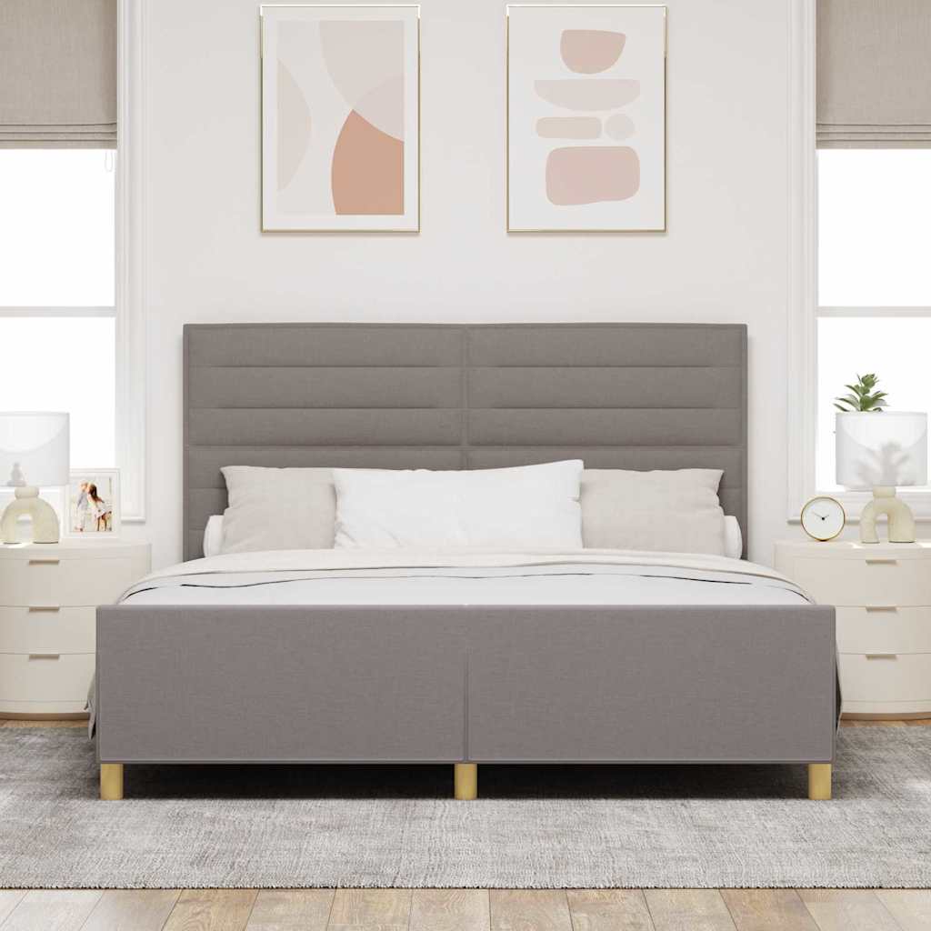 vidaXL Ramka łóżka Z zagłówkiem Ciemnoszary 180 x 200 cm tkanina