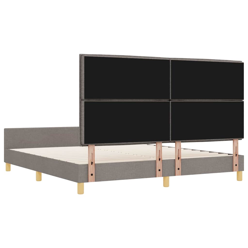 vidaXL Ramka łóżka Z zagłówkiem Ciemnoszary 180 x 200 cm tkanina