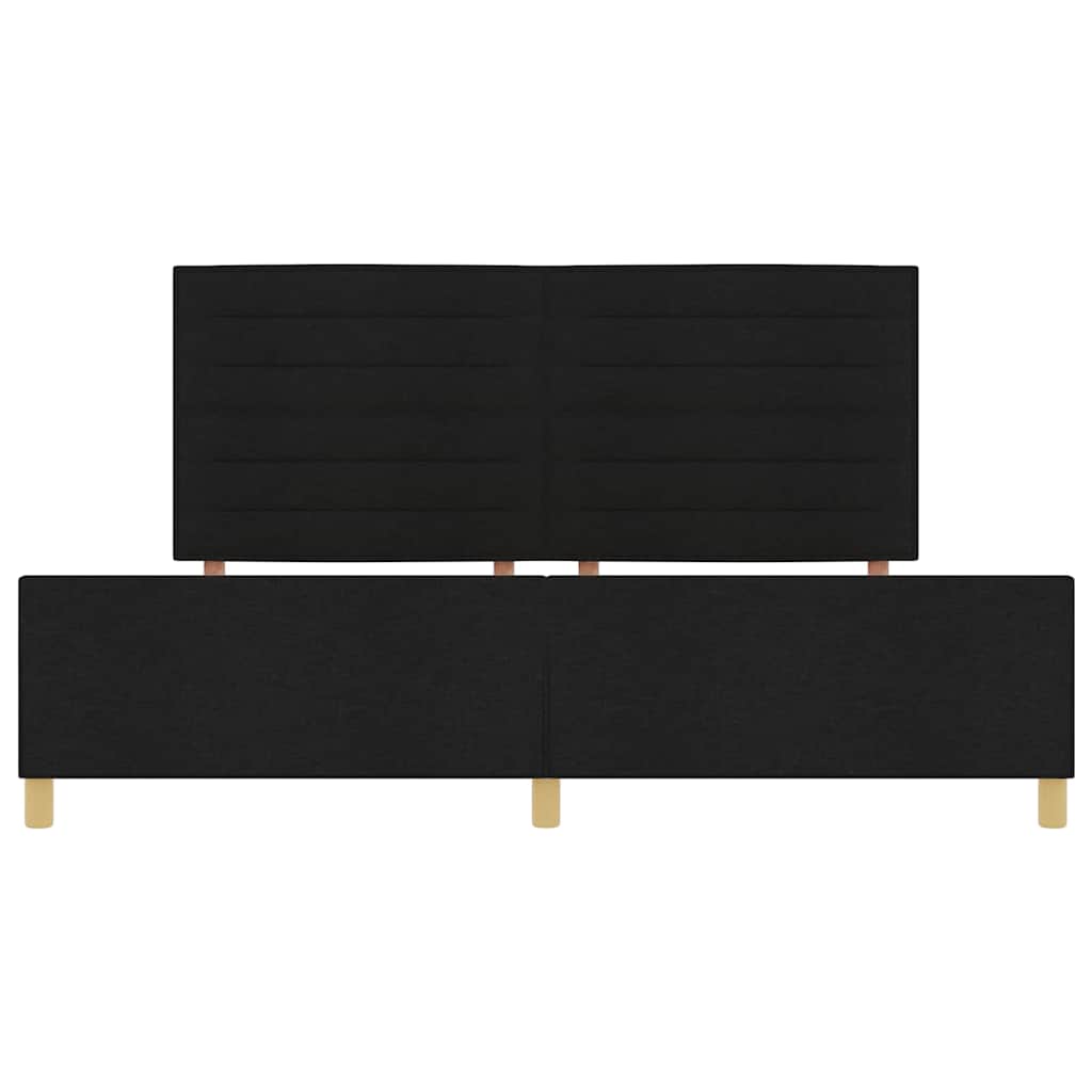 vidaXL Ramka łóżka Z zagłówkiem Czarny 200 x 200 cm tkanina
