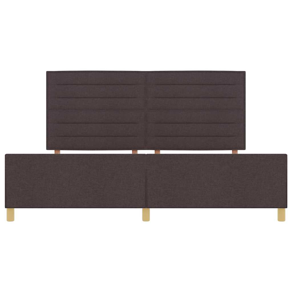 vidaXL Ramka łóżka Z zagłówkiem ciemnobrązowy 200 x 200 cm tkanina