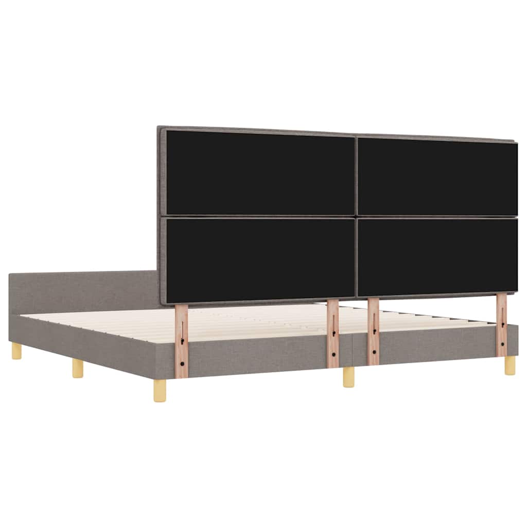 vidaXL Ramka łóżka Z zagłówkiem Ciemnoszary 200 x 200 cm tkanina