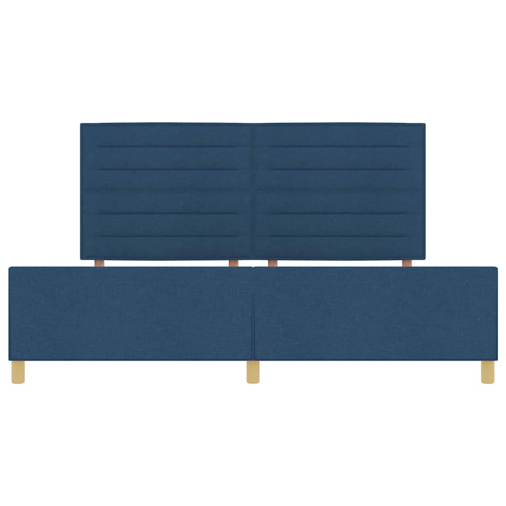 vidaXL Ramka łóżka Z zagłówkiem Niebieski 200 x 200 cm tkanina