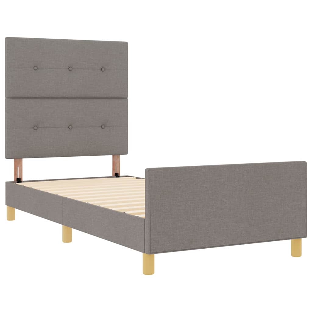 vidaXL Ramka łóżka Z zagłówkiem Ciemnoszary 80 x 200 cm tkanina