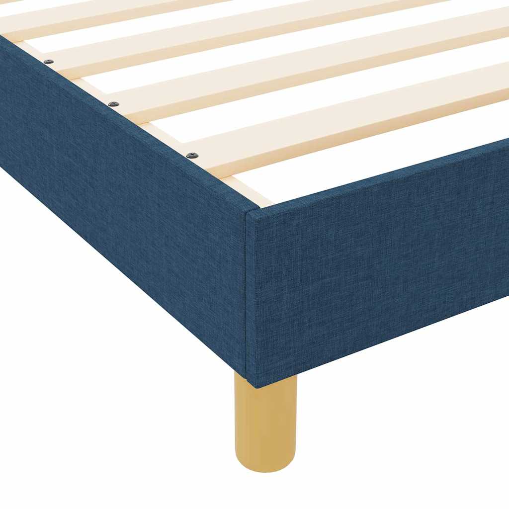 vidaXL Ramka łóżka Z zagłówkiem Niebieski 90 x 190 cm tkanina