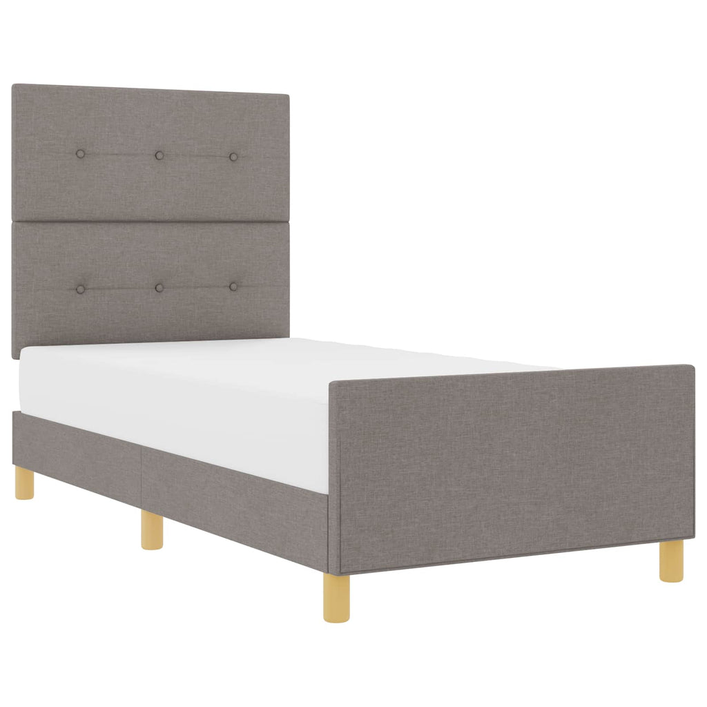 vidaXL Ramka łóżka Z zagłówkiem Ciemnoszary 90 x 200 cm tkanina
