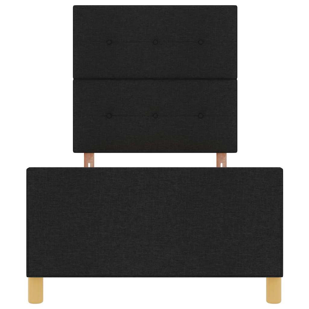 vidaXL Ramka łóżka Z zagłówkiem Czarny 100 x 200 cm tkanina