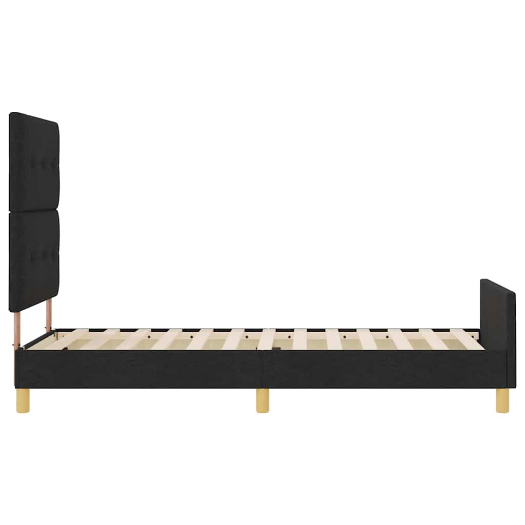 vidaXL Ramka łóżka Z zagłówkiem Czarny 100 x 200 cm tkanina