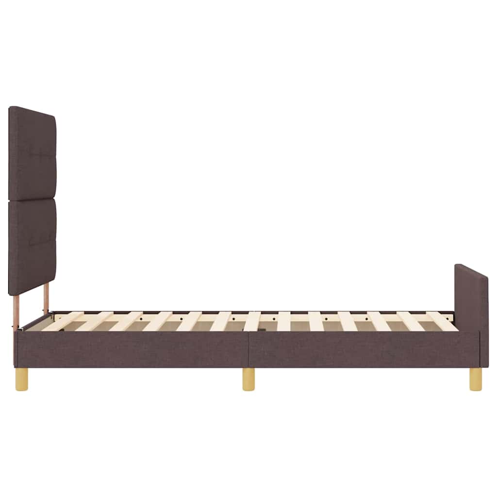 vidaXL Ramka łóżka Z zagłówkiem ciemnobrązowy 100 x 200 cm tkanina