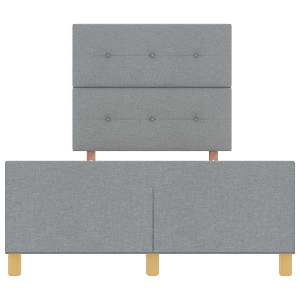 vidaXL Ramka łóżka Z zagłówkiem Jasnoszary 120 x 190 cm tkanina