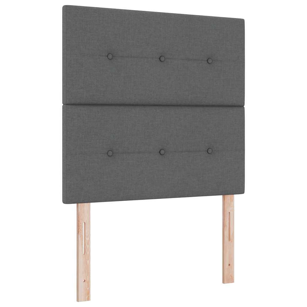 vidaXL Ramka łóżka Z zagłówkiem ciemno szary 120 x 190 cm tkanina