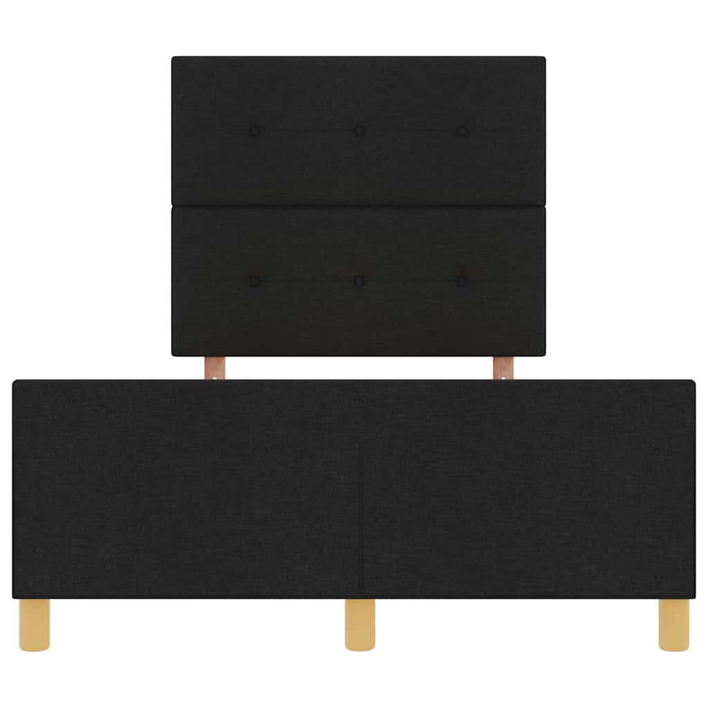vidaXL Ramka łóżka Z zagłówkiem Czarny 120 x 190 cm tkanina