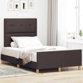 vidaXL Ramka łóżka Z zagłówkiem ciemnobrązowy 120 x 190 cm tkanina