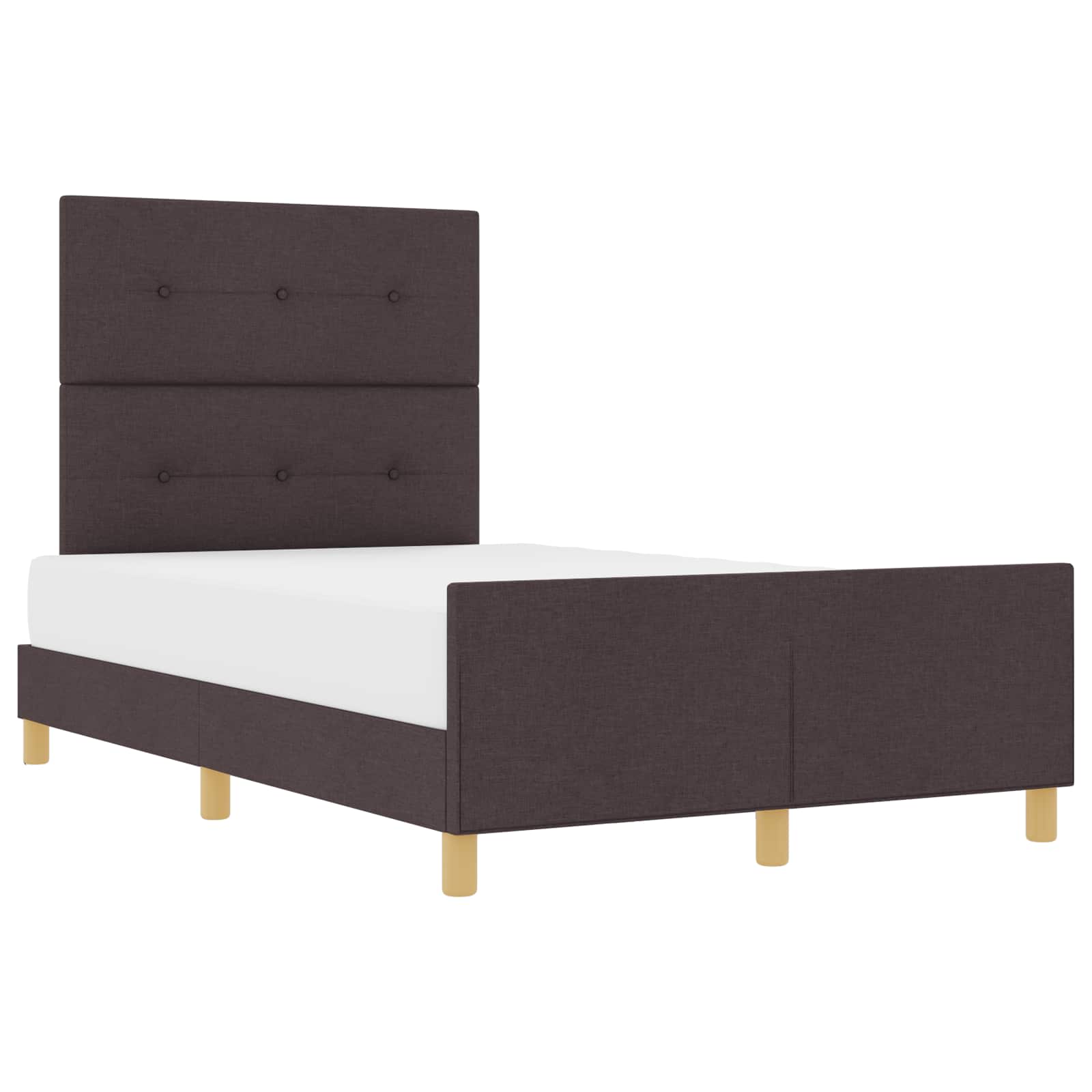 vidaXL Ramka łóżka Z zagłówkiem ciemnobrązowy 120 x 190 cm tkanina