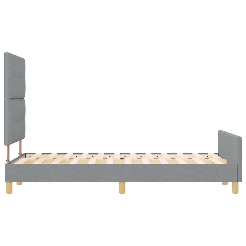 vidaXL Ramka łóżka Z zagłówkiem Jasnoszary 120 x 200 cm tkanina