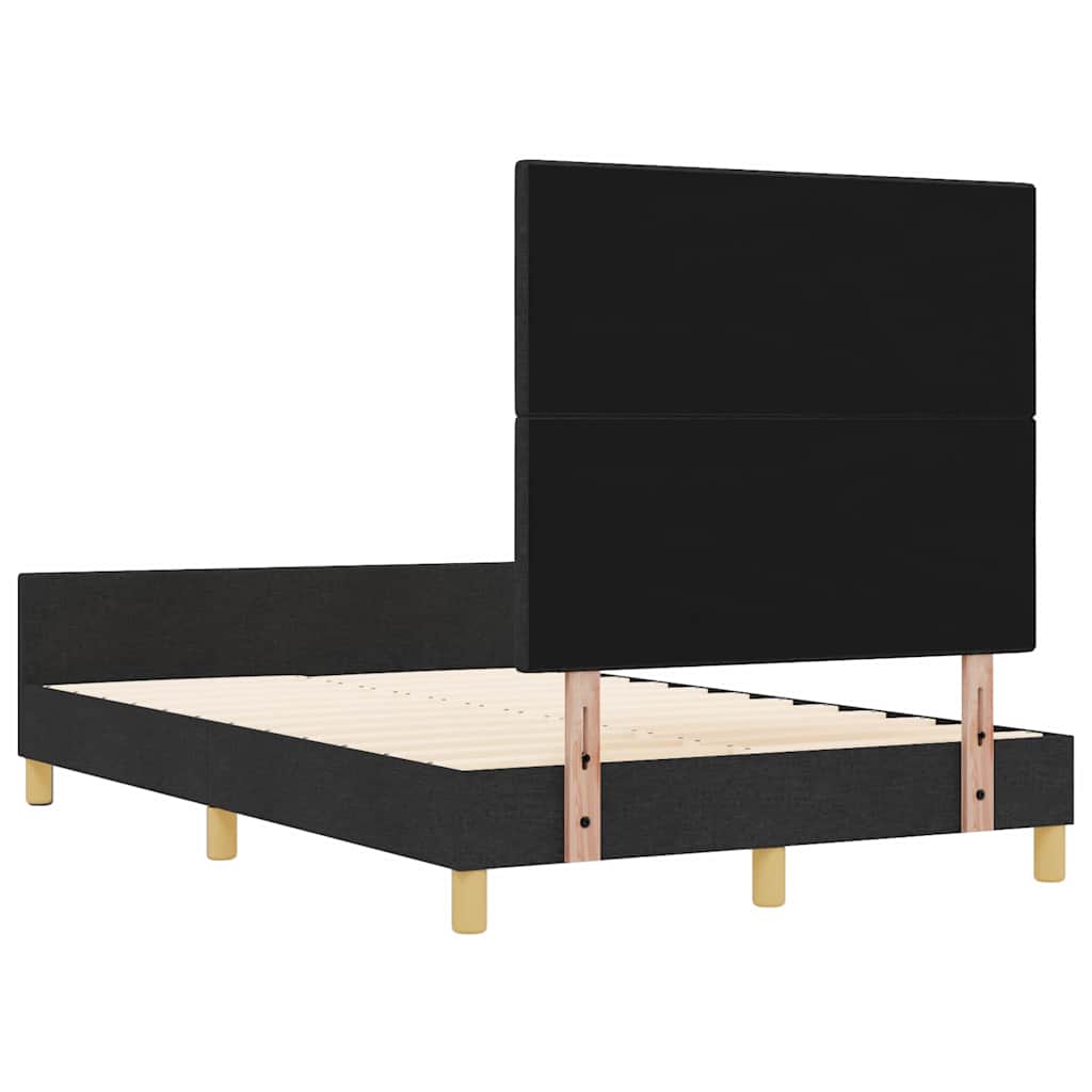 vidaXL Ramka łóżka Z zagłówkiem Czarny 120 x 200 cm tkanina