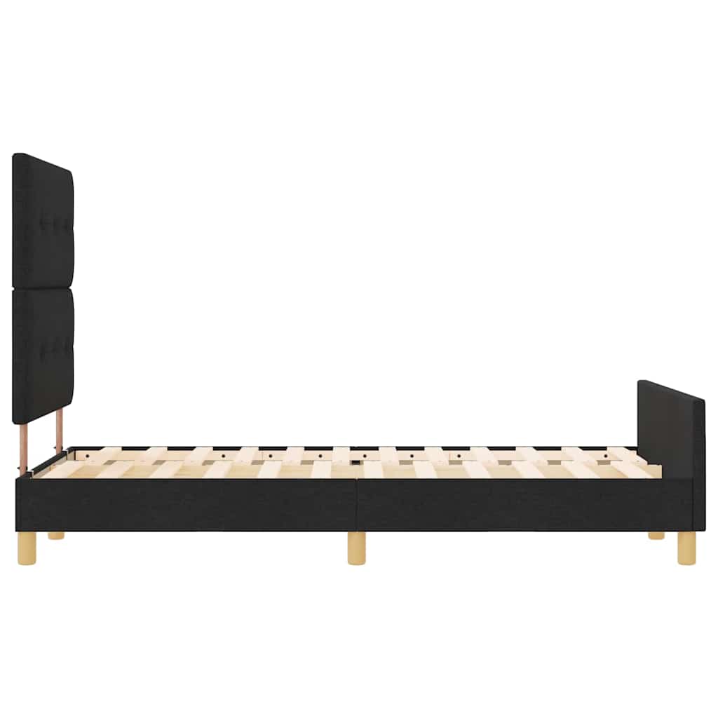 vidaXL Ramka łóżka Z zagłówkiem Czarny 120 x 200 cm tkanina