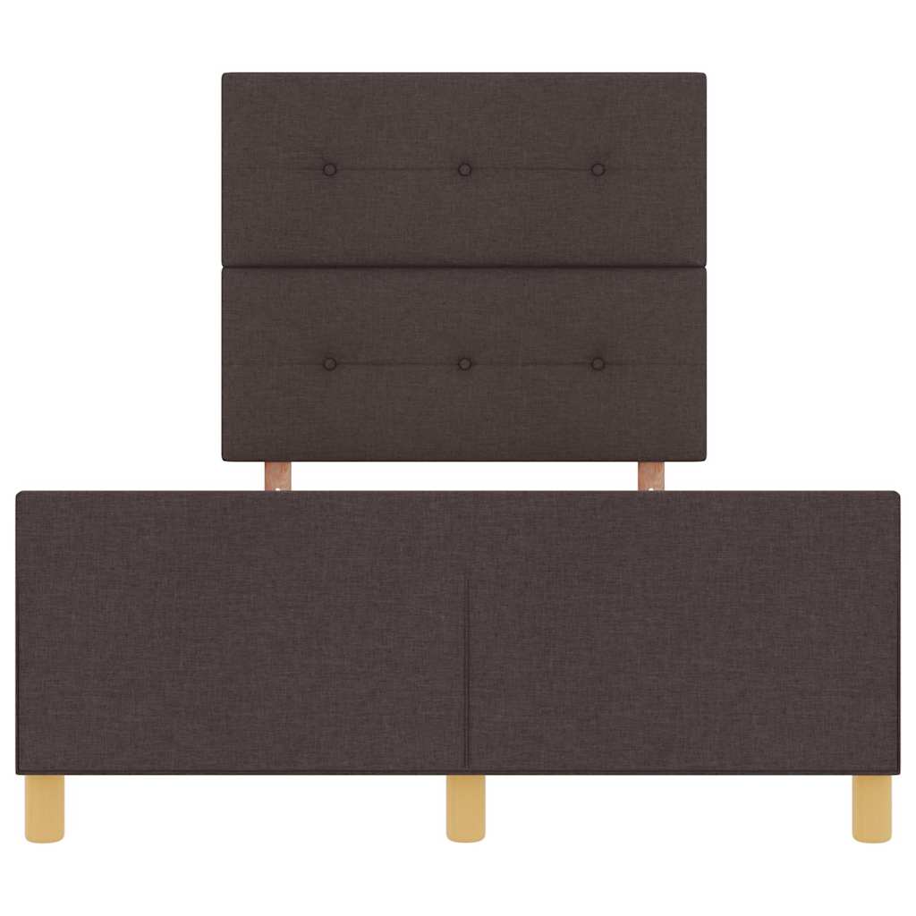 vidaXL Ramka łóżka Z zagłówkiem ciemnobrązowy 120 x 200 cm tkanina