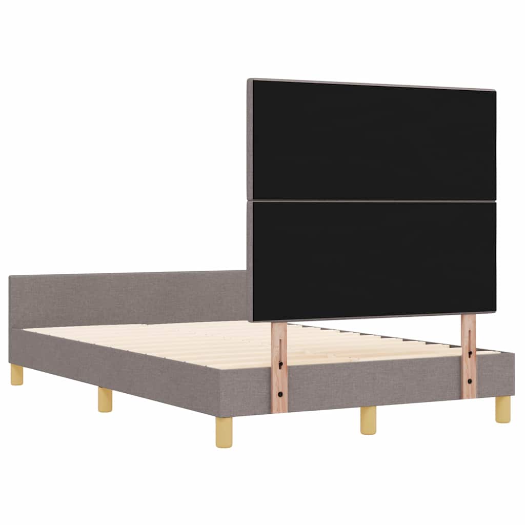 vidaXL Ramka łóżka Z zagłówkiem Ciemnoszary 120 x 200 cm tkanina