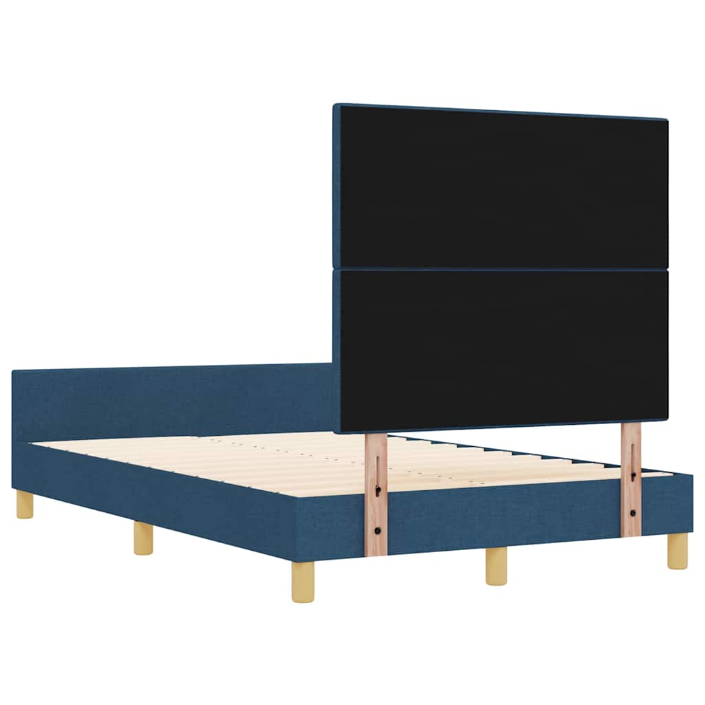vidaXL Ramka łóżka Z zagłówkiem Niebieski 120 x 200 cm tkanina