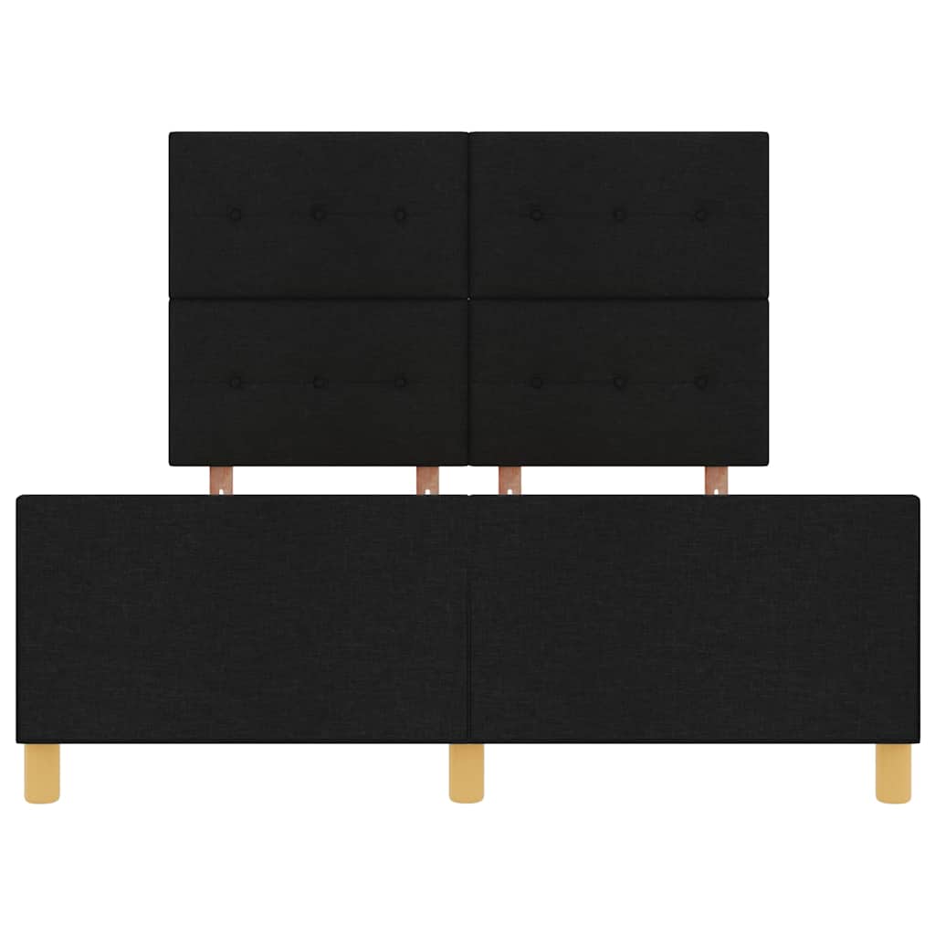 vidaXL Ramka łóżka Z zagłówkiem Czarny 140 x 190 cm tkanina