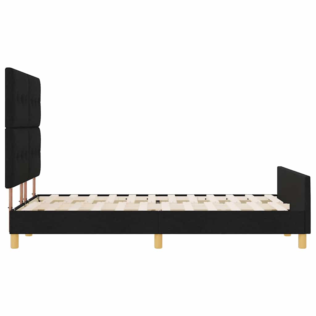 vidaXL Ramka łóżka Z zagłówkiem Czarny 140 x 190 cm tkanina