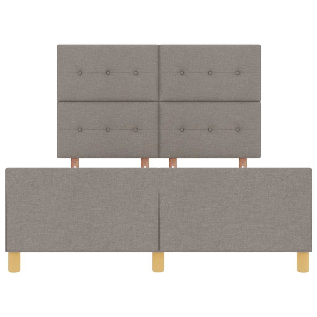 vidaXL Ramka łóżka Z zagłówkiem Ciemnoszary 140 x 190 cm tkanina