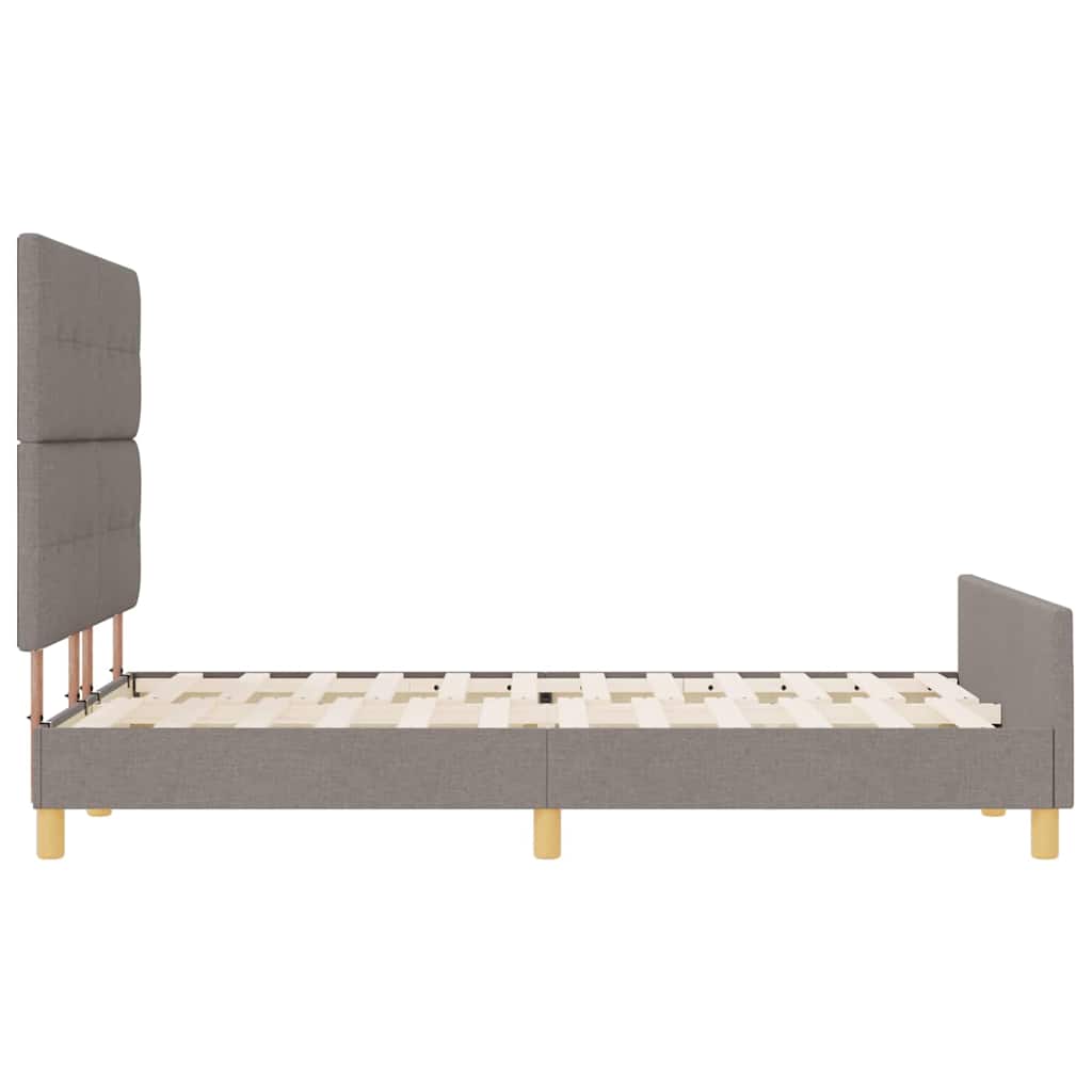 vidaXL Ramka łóżka Z zagłówkiem Ciemnoszary 160 x 200 cm tkanina