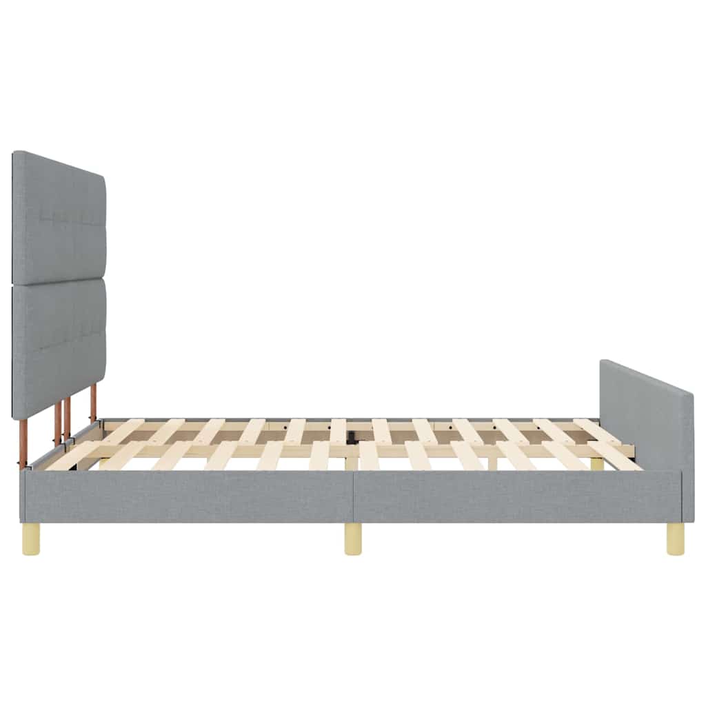 vidaXL Ramka łóżka Z zagłówkiem Jasnoszary 180 x 200 cm tkanina