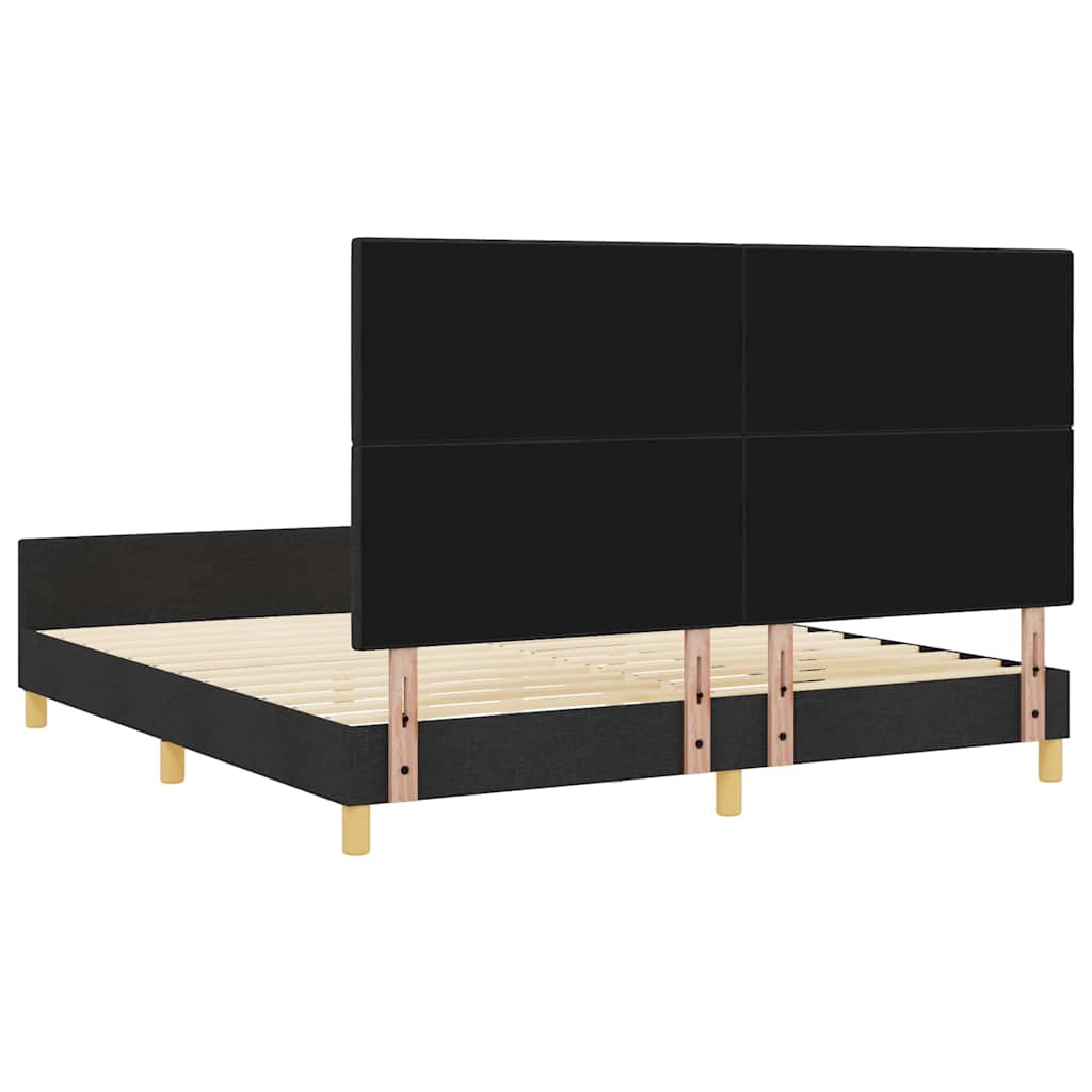 vidaXL Ramka łóżka Z zagłówkiem Czarny 180 x 200 cm tkanina