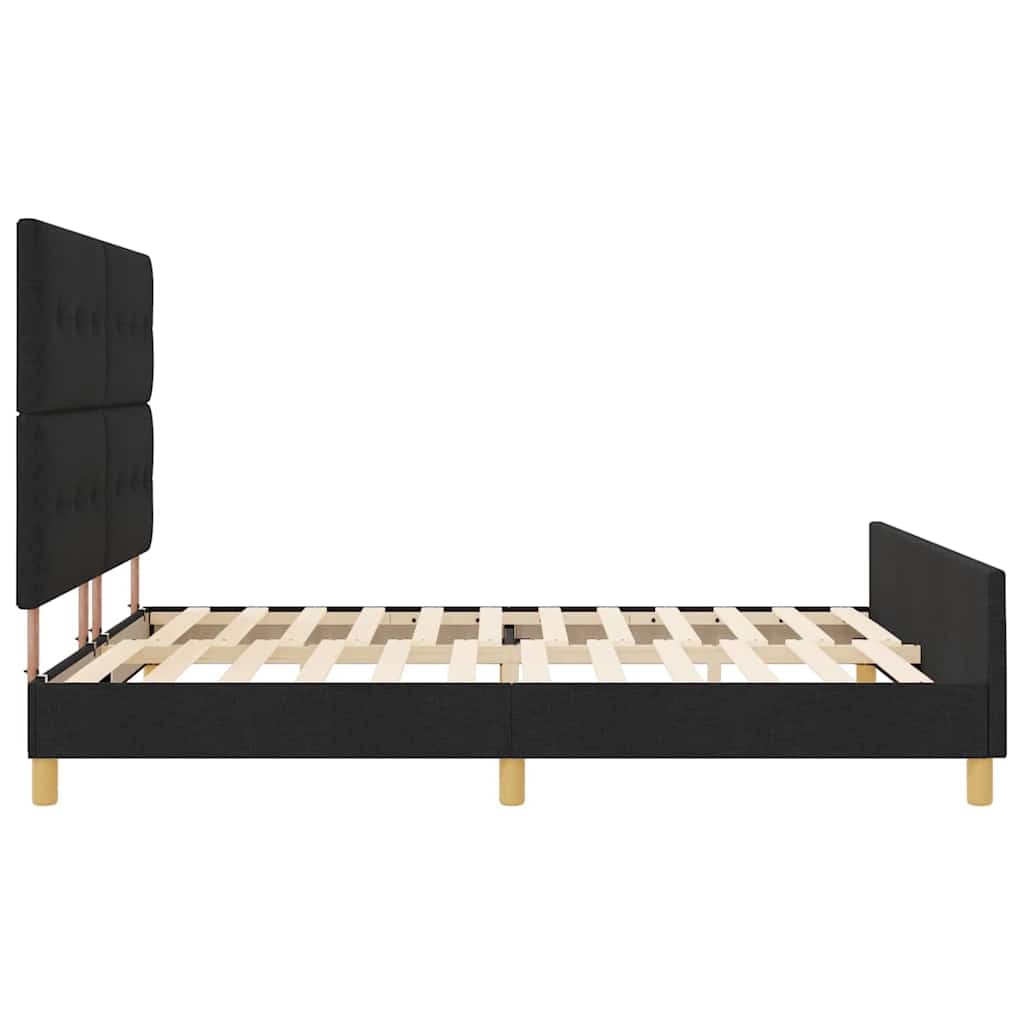 vidaXL Ramka łóżka Z zagłówkiem Czarny 180 x 200 cm tkanina