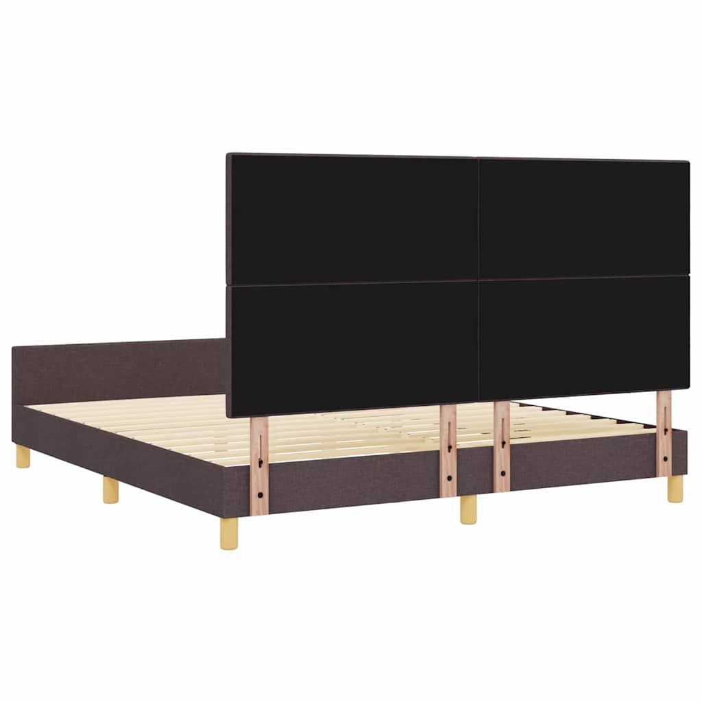 vidaXL Ramka łóżka Z zagłówkiem ciemnobrązowy 180 x 200 cm tkanina